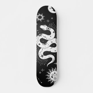 Mystical snake moon & stars skateboard