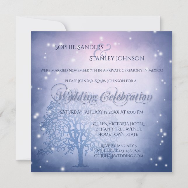 Mystical Snow Winter After Wedding Invitation (Front)