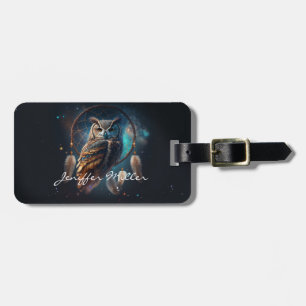 Mystical Space Owl with Dreamcatcher Art        Luggage Tag