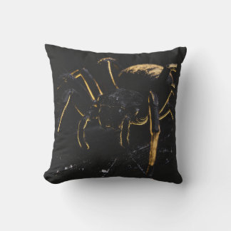 Mystical Spider Black and Gold Decorative Throw Pi Pillow