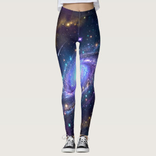Mystical Spiral Galaxy Space Art Leggings