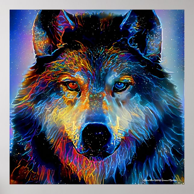 Mystical Spirit Wolf Poster (Front)