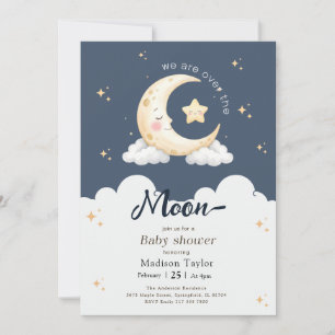 Mystical Starry Night Sky Moon Baby Shower Invitation