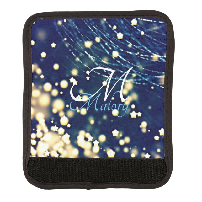 Mystical Stars Monogram Sparkle Personalized  Luggage Handle Wrap (Front)