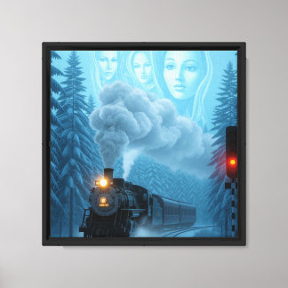 Mystical Steam Train with Guardian Canvas Print