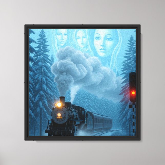 Mystical Steam Train with Guardian Canvas Print (Front)