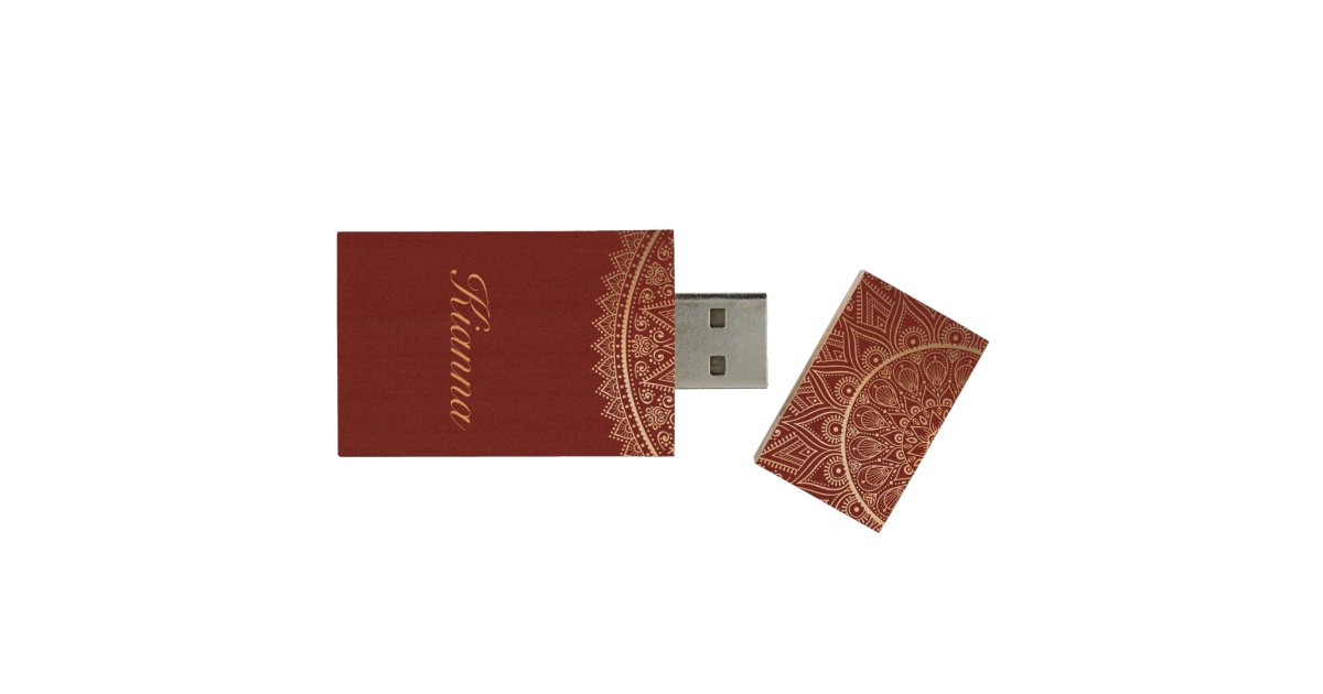 Mystical stylish mandala Personalized Wood Flash Drive | Zazzle