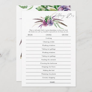 Mystical Succulents Bridal Shower Game Invitation