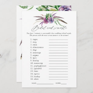 Mystical Succulents Bridal Shower Game Invitation