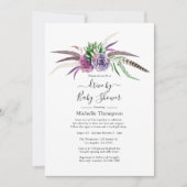 Mystical Succulents Drive By Bridal or Baby Shower Invitation (Front)
