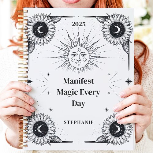 Mystical Sun And Moon Custom Name Manifestation Planner