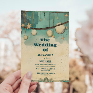 Mystical Sun Moon Astronomy Space wedding Invitation