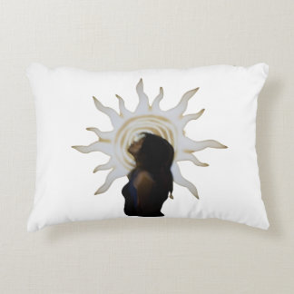 Mystical Sun Silhouette Celestial Artistic Accent Pillow