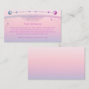 Mystical Sunset Pink Wedding Details Sun Moon Star Enclosure Card
