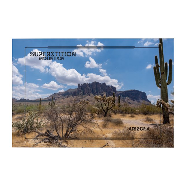 Mystical Superstition Mountain, AZ Acrylic Print (Front)