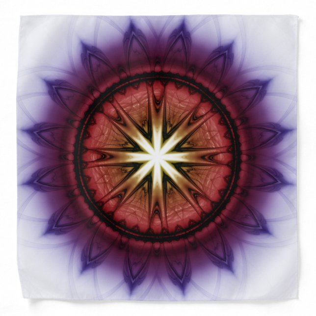 Mystical symbolic fractal ornament bandana (Front)