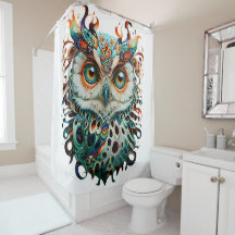 "Mystical Symmetry: Vibrant Owl Art"