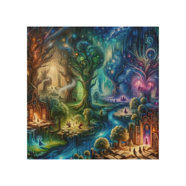 Mystical Tales Forest Wood Wall Art (Front)