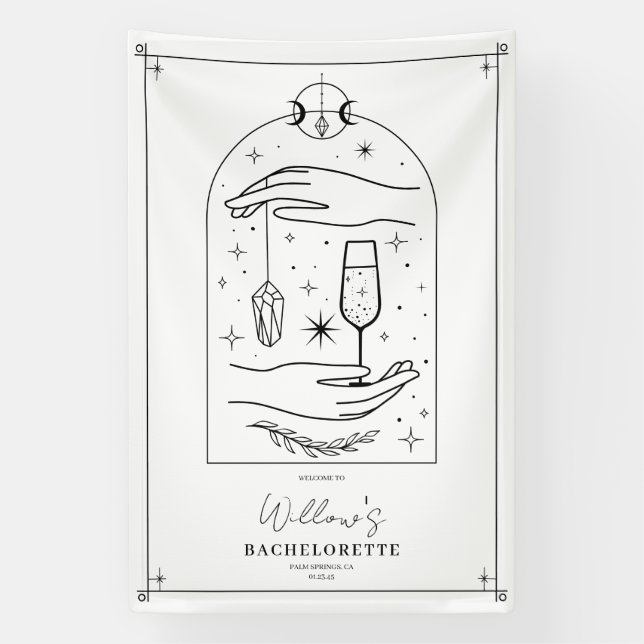 Mystical Tarot Card Bachelorette Party Banner (Vertical)