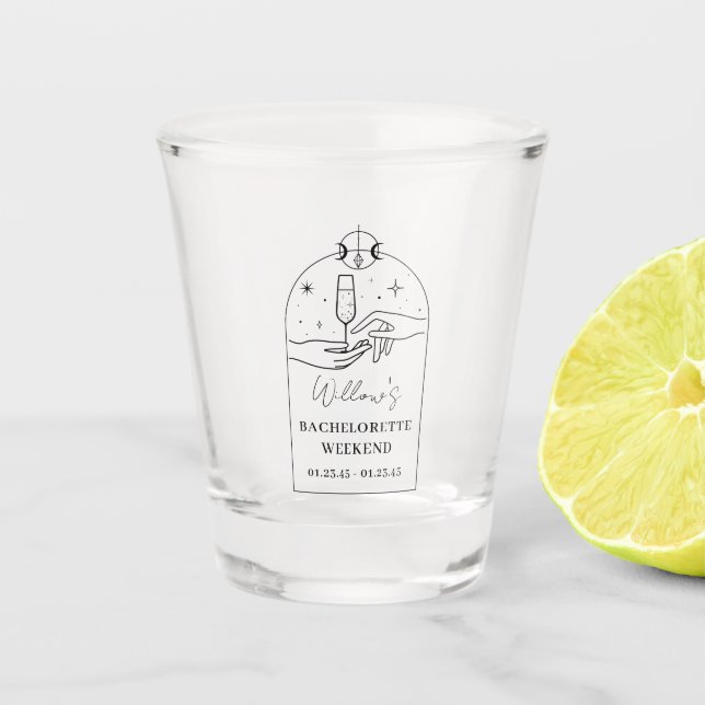 Mystical Tarot Card Bachelorette Party Shot Glass (Front)