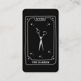 Mystical Tarot Card Black White Scissors Barber