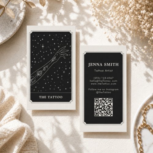Mystical Tattoo Artist Celestial Star Sleeve  Business Card
