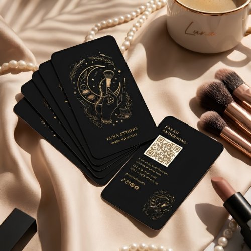 Mystical Tattoo Artist Luxury Black Business Card