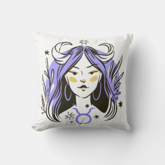 Mystical Taurus Zodiac Throw Pillow