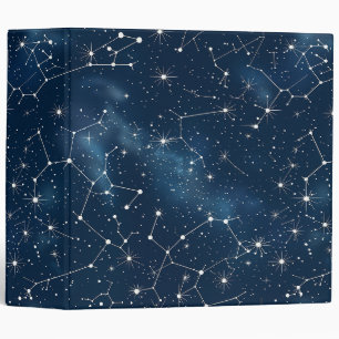 Mystical Teal White Cosmic Stars Nebula 3 Ring Binder
