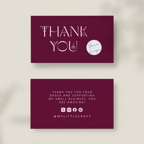 Mystical Thank You For Shopping Small Cranberry Business Card