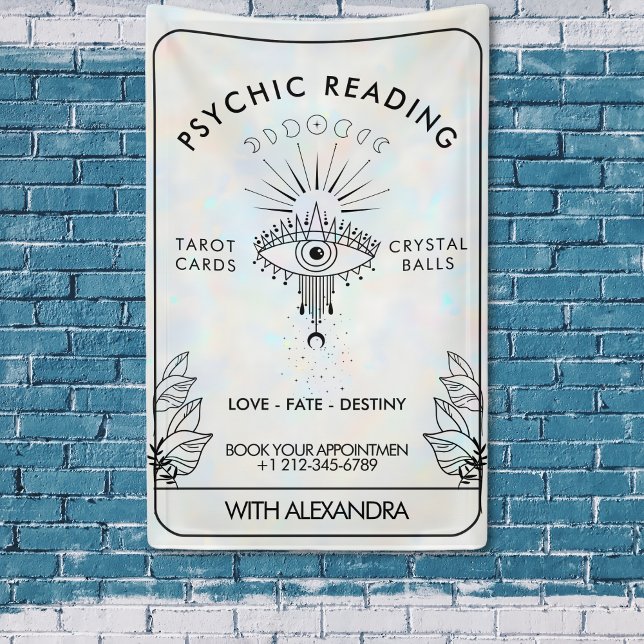 Mystical Third Eye Moon Phases Holographic  Banner (Mystical Third Eye Moon Phases Holographic Banner)