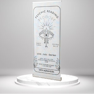 Mystical Third Eye Moon Phases Holographic  Retractable Banner