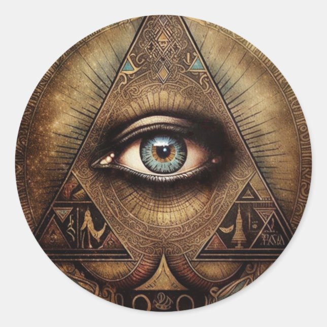 Mystical Third Eye, Spiritual Classic Round Sticker (Front)
