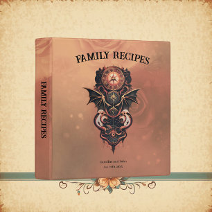 Mystical time travel with wings, steampunk watch.  3 ring binder