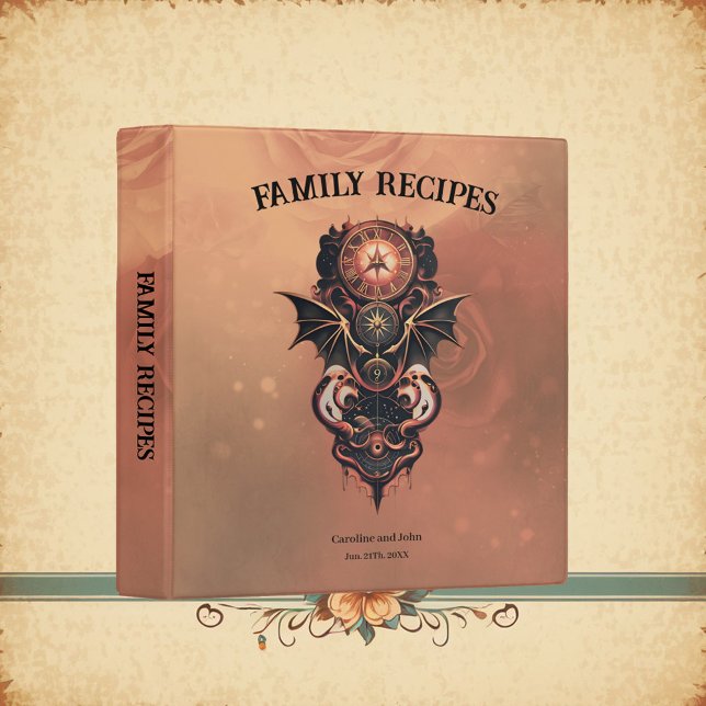 Mystical time travel with wings, steampunk watch.  3 ring binder (Creator Uploaded)