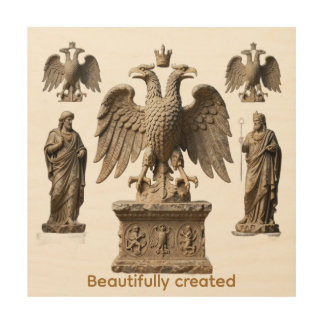 Mystical Totem of the Sacred Double-Headed Eagle R Wood Wall Art
