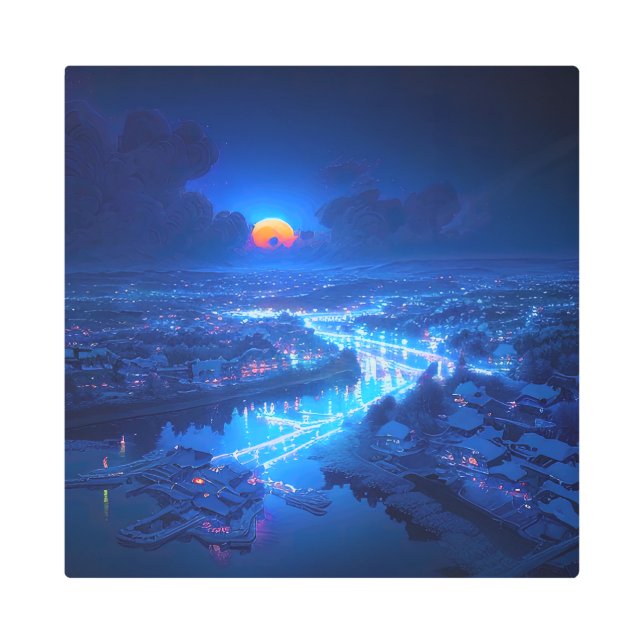 Mystical Town Metal Print (Front)