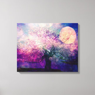 Mystical Tree and Night Moon Canvas Print