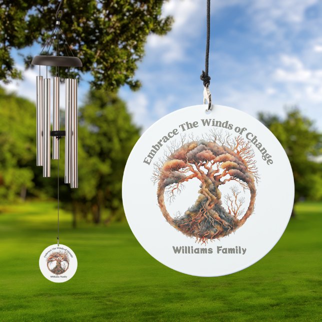Mystical Tree Embrace The Winds Of Change Family  Wind Chime (Outdoor)