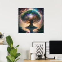 Mystical Tree Magical Portal AI Poster