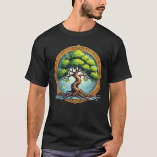 Mystical Tree of Life Gold Filigree Spiritual T-Shirt