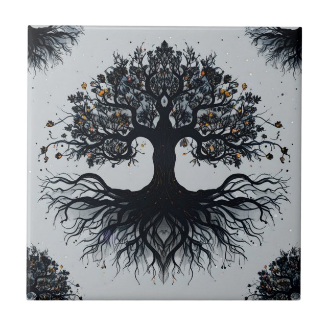 Mystical Tree of Life Tile Art (Front)