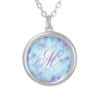 mystical turquoise winter energy sky artwork silver plated necklace