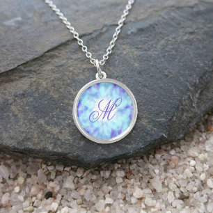 mystical turquoise winter energy sky artwork silver plated necklace