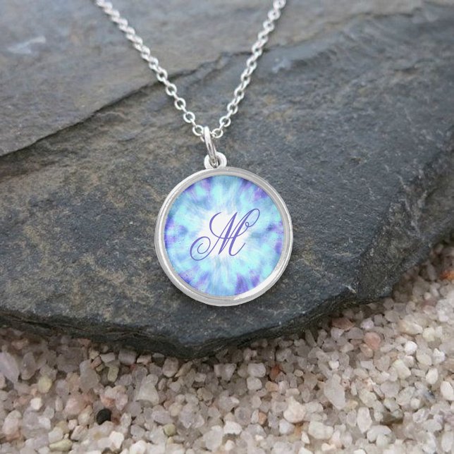 mystical turquoise winter energy sky artwork silver plated necklace (Creator Uploaded)