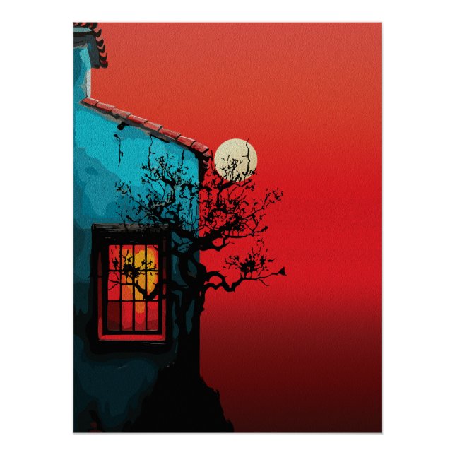 Mystical Twilight Window Scene Poster (Front)