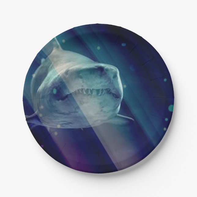 Mystical Underwater Shark Paper Plates (Front)