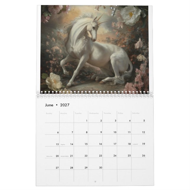 Mystical Unicorn Calendar (Jun 2027)