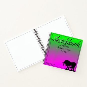 Mystical Unicorn (green/pink) Notebook by Heart_Horses at Zazzle