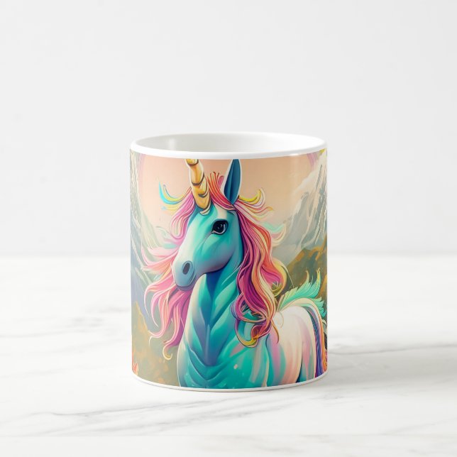 Mystical Unicorn Mug | Fantasy Horse & Rainbow Hai (Center)